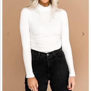 White ribbed bodysuit